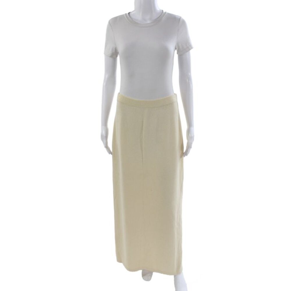 St. John Evening By Marie Gray Womens Ivory Knit Midi Skirt Size 10
